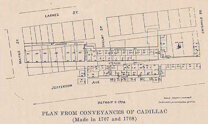 Plan de Detroit en 1708